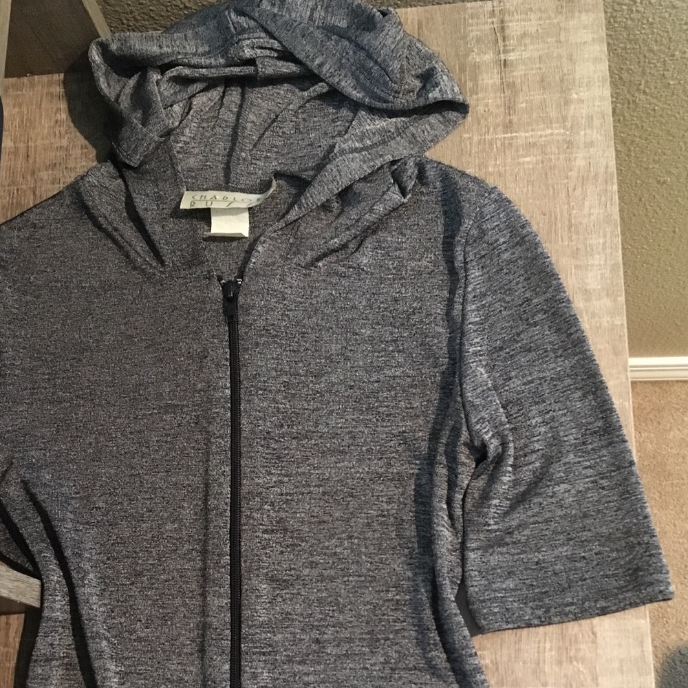 Charlotte Russe Stretch Hooded Zip-up
